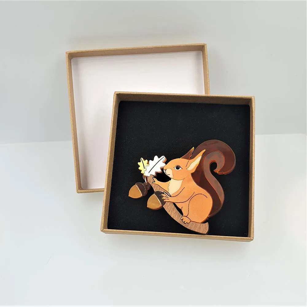 Red Squirrel Brooch by Cherryloco