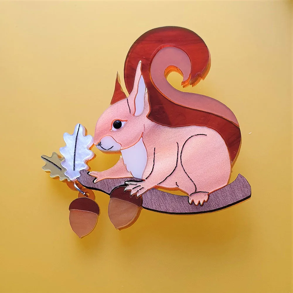 Red Squirrel Brooch by Cherryloco