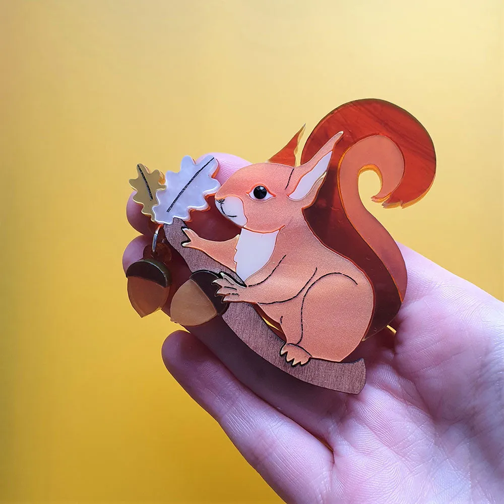 Red Squirrel Brooch by Cherryloco