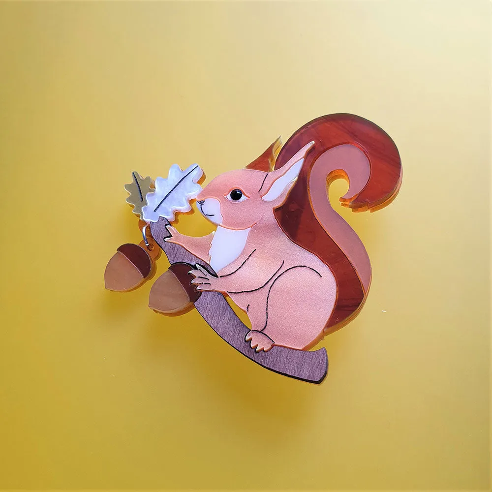 Red Squirrel Brooch by Cherryloco
