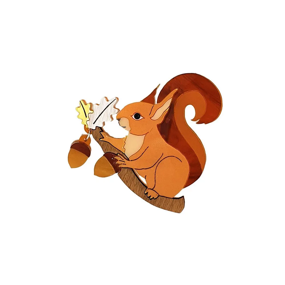Red Squirrel Brooch by Cherryloco