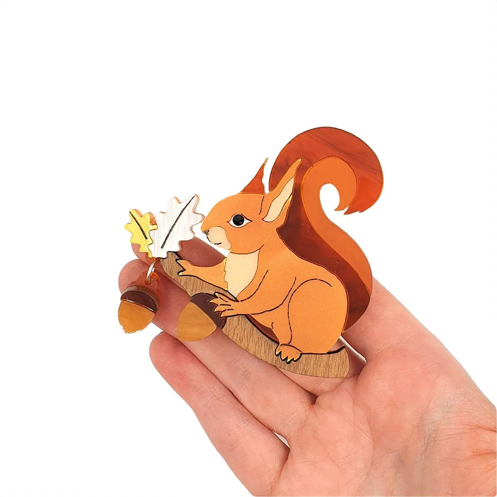 Red Squirrel Brooch by Cherryloco