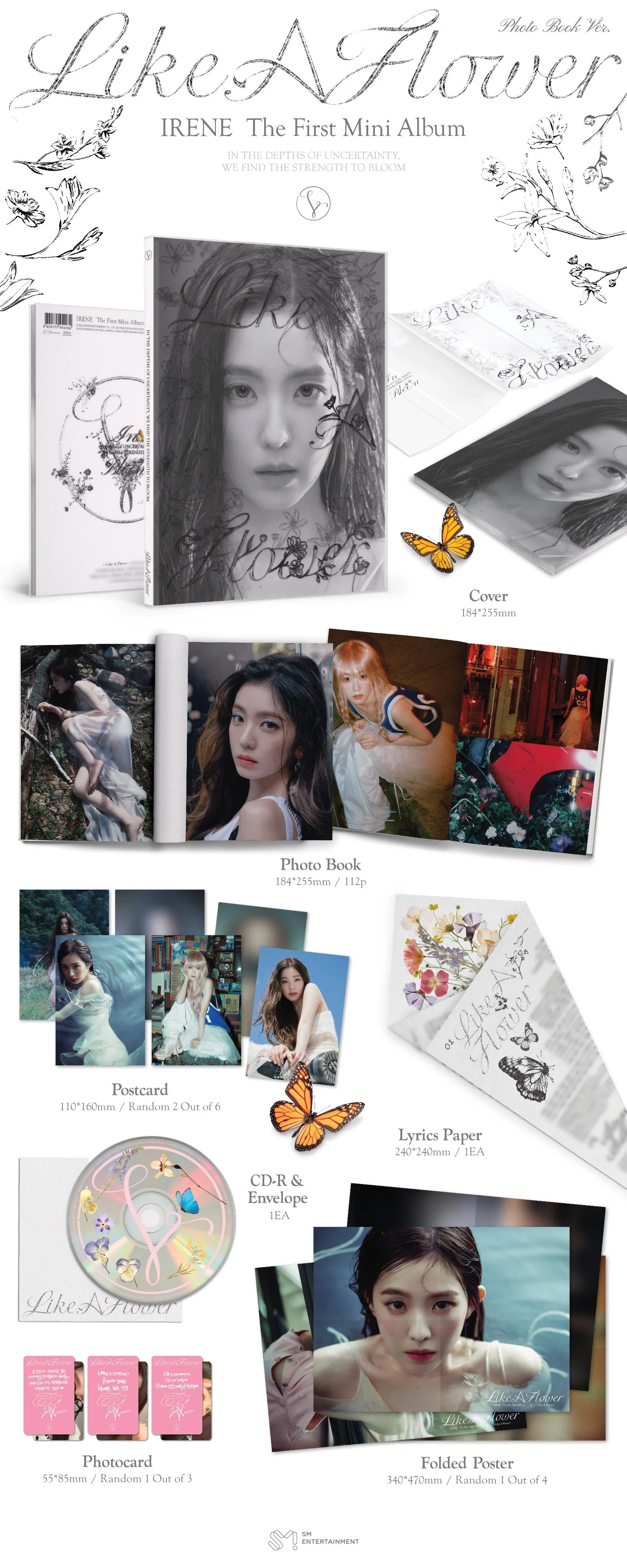 Red Velvet - IRENE - 1st Mini-Album 'Like A Flower' (Photobook Version)   Apple Music POB Photocard