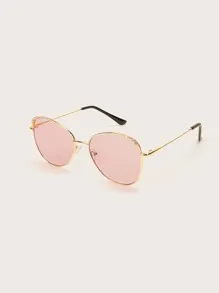 Rhinestone Decor Metal Frame Sunglasses