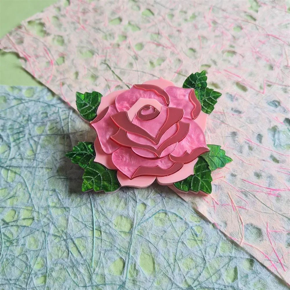 Rose Brooch- 7 Colours by Cherryloco Jewellery