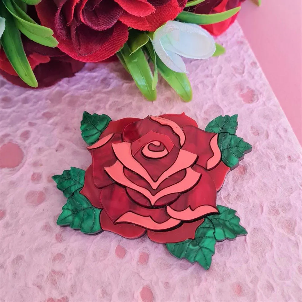 Rose Brooch- 7 Colours by Cherryloco Jewellery