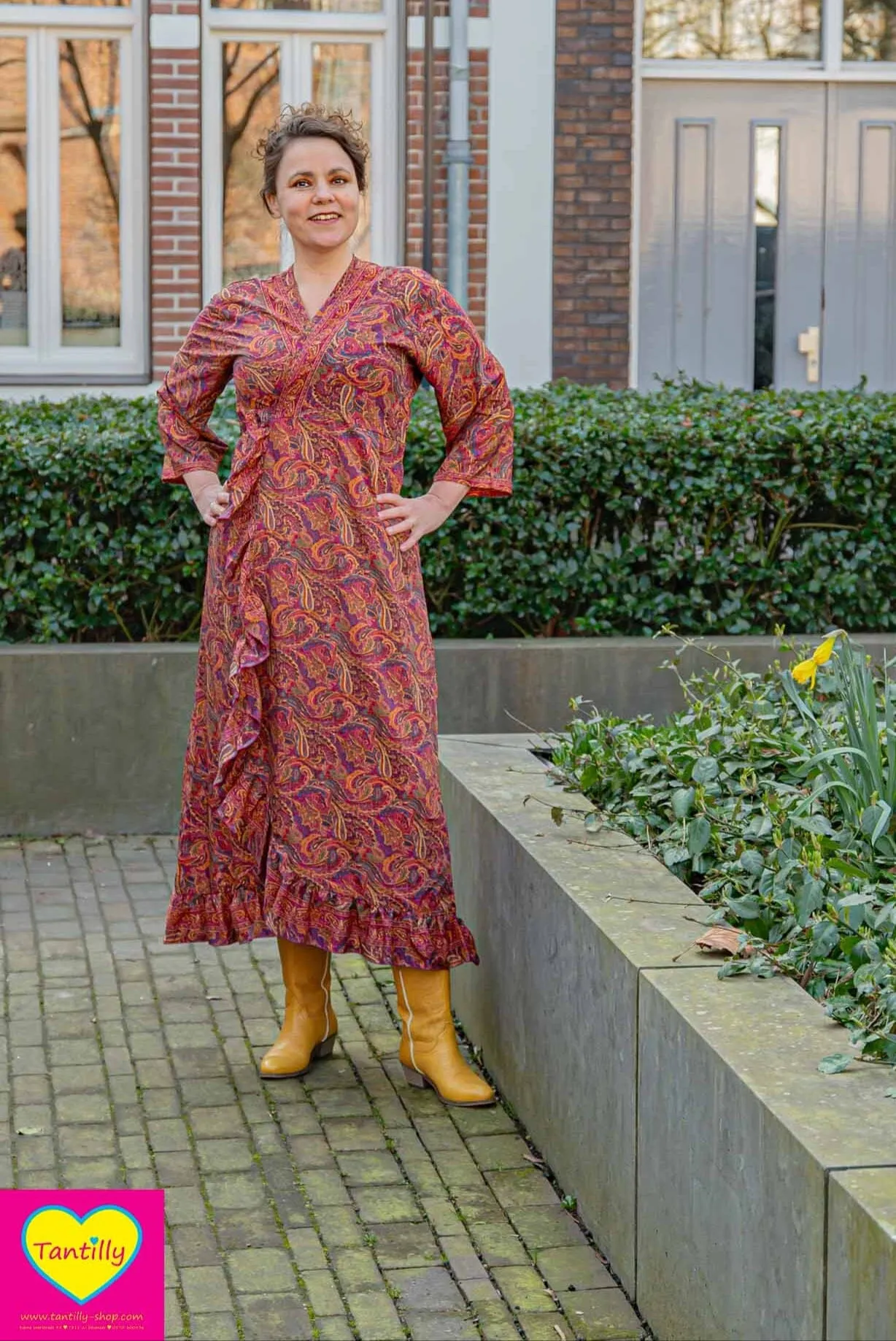 Royal Maxi zijdemix jurk- prum