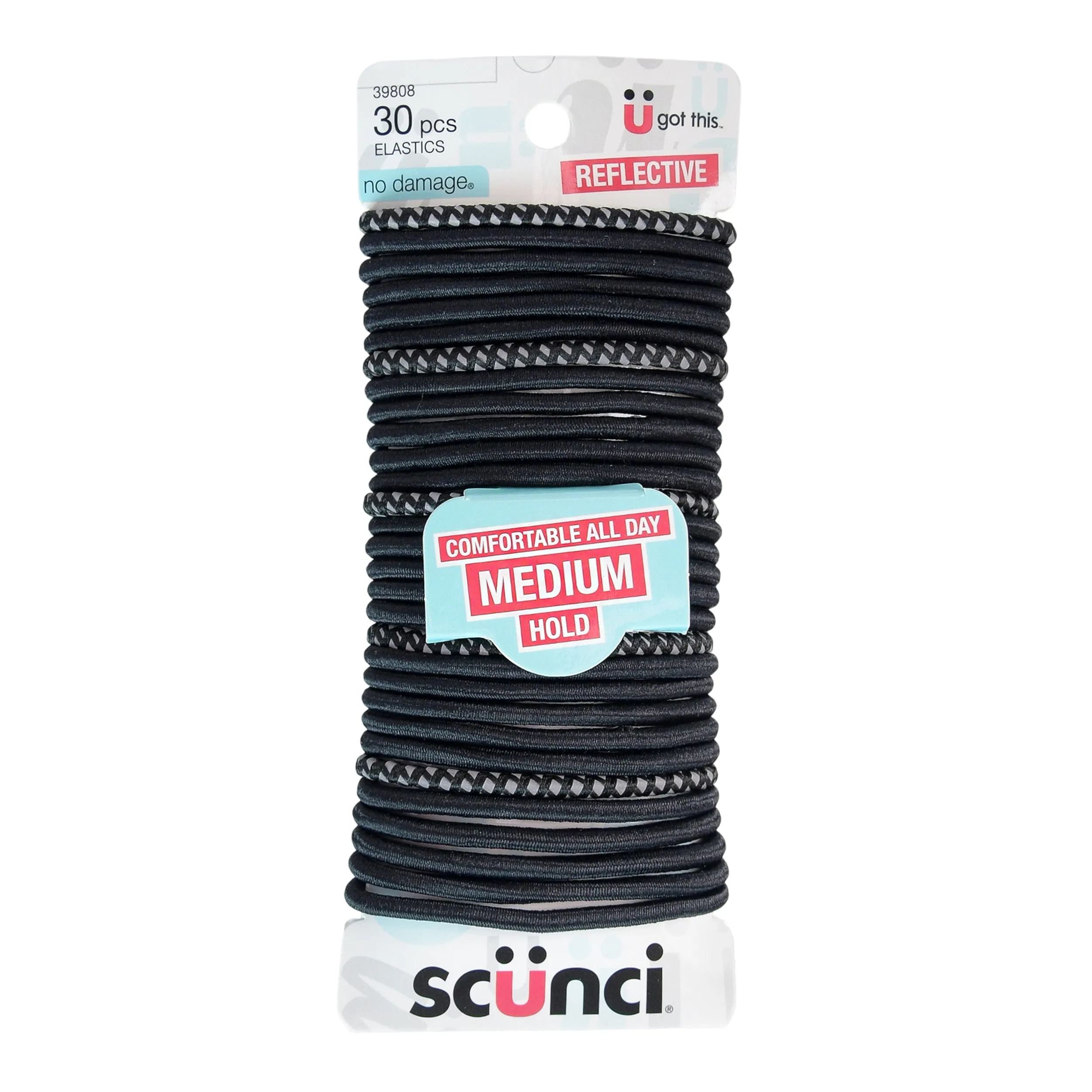 Scünci Everyday & Active No Damage Hair Elastics Black