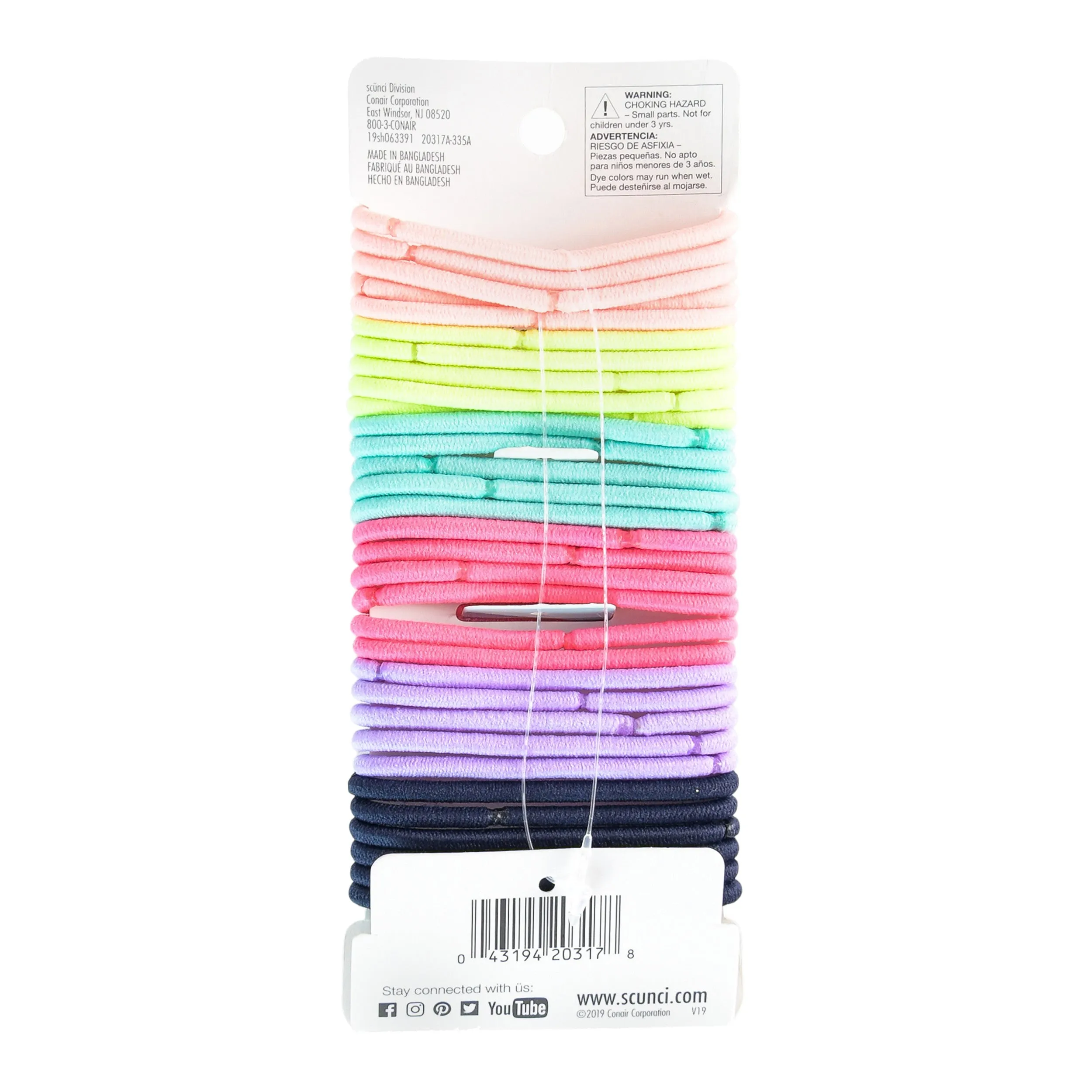 Scünci Everyday & Active No Damage Hair Elastics Sport Neon Multi