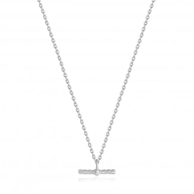 Silver Rope T-Bar Necklace N036-01H