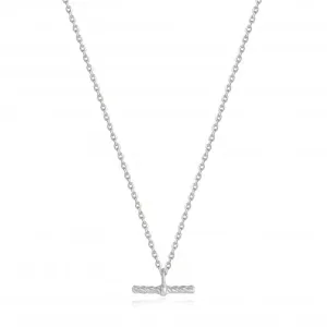 Silver Rope T-Bar Necklace N036-01H