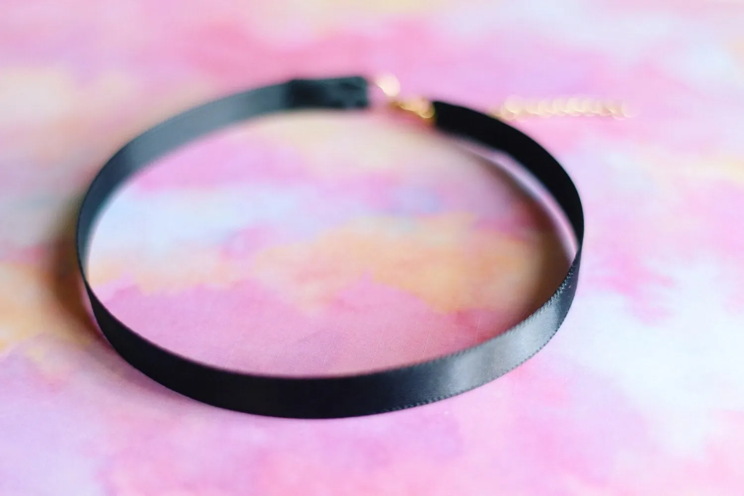 Simple Black Satin Ribbon Choker Necklace, 90s choker, handmade, boho jewelry, hippie style