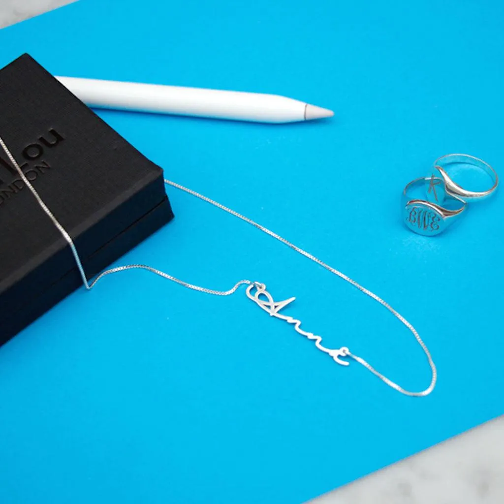 Solid gold Handwriting Name Necklace