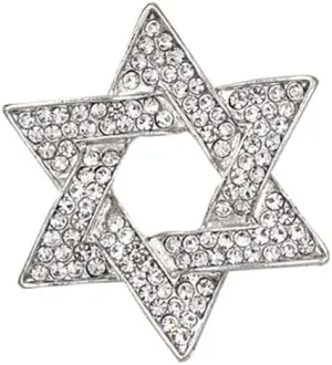 Sparkling Star of David Brooches Pins Lucky Hexagram Safty Pin Chic Suit Dress Jacket Lapel Pin Gift for Women Men