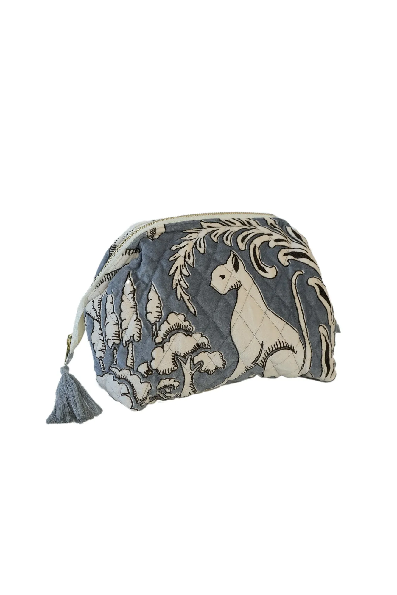 Sphinx Grey Velvet Pouch