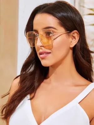 Square Metal Frame Sunglasses
