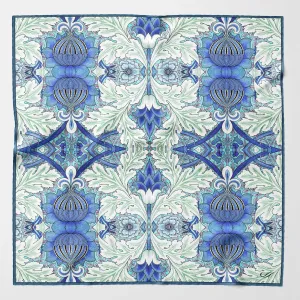 St. James - Hand Rolled Silk Neckerchief - Blue and Mint