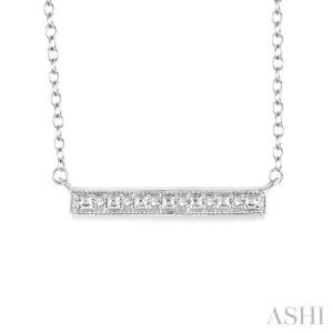 Sterling Silver Diamond Bar Necklace w/ 0.05 Carat tw
