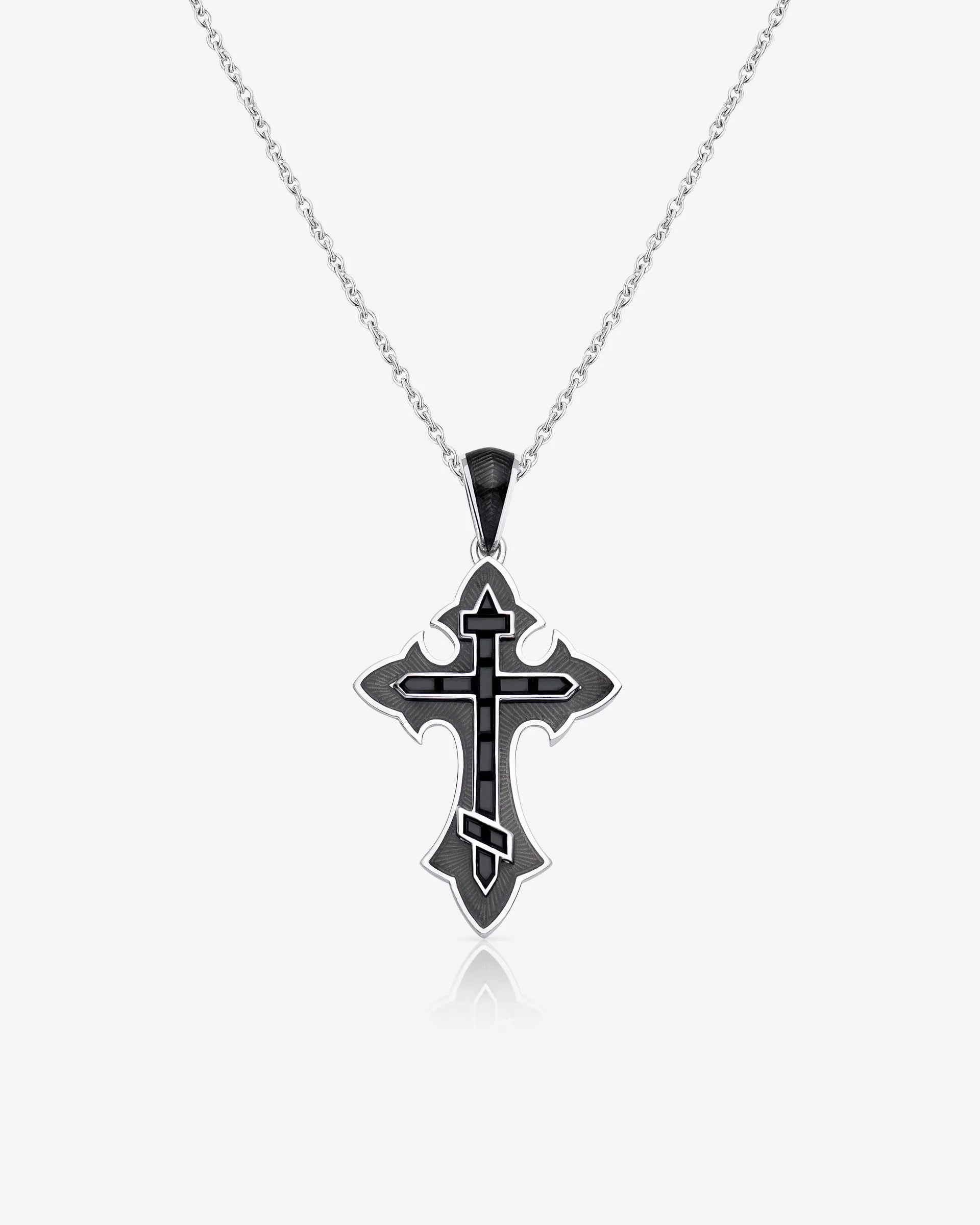 Thorn Enamel Cross Pendant
