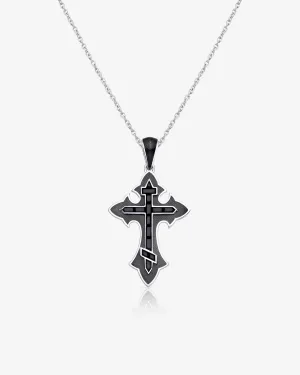 Thorn Enamel Cross Pendant