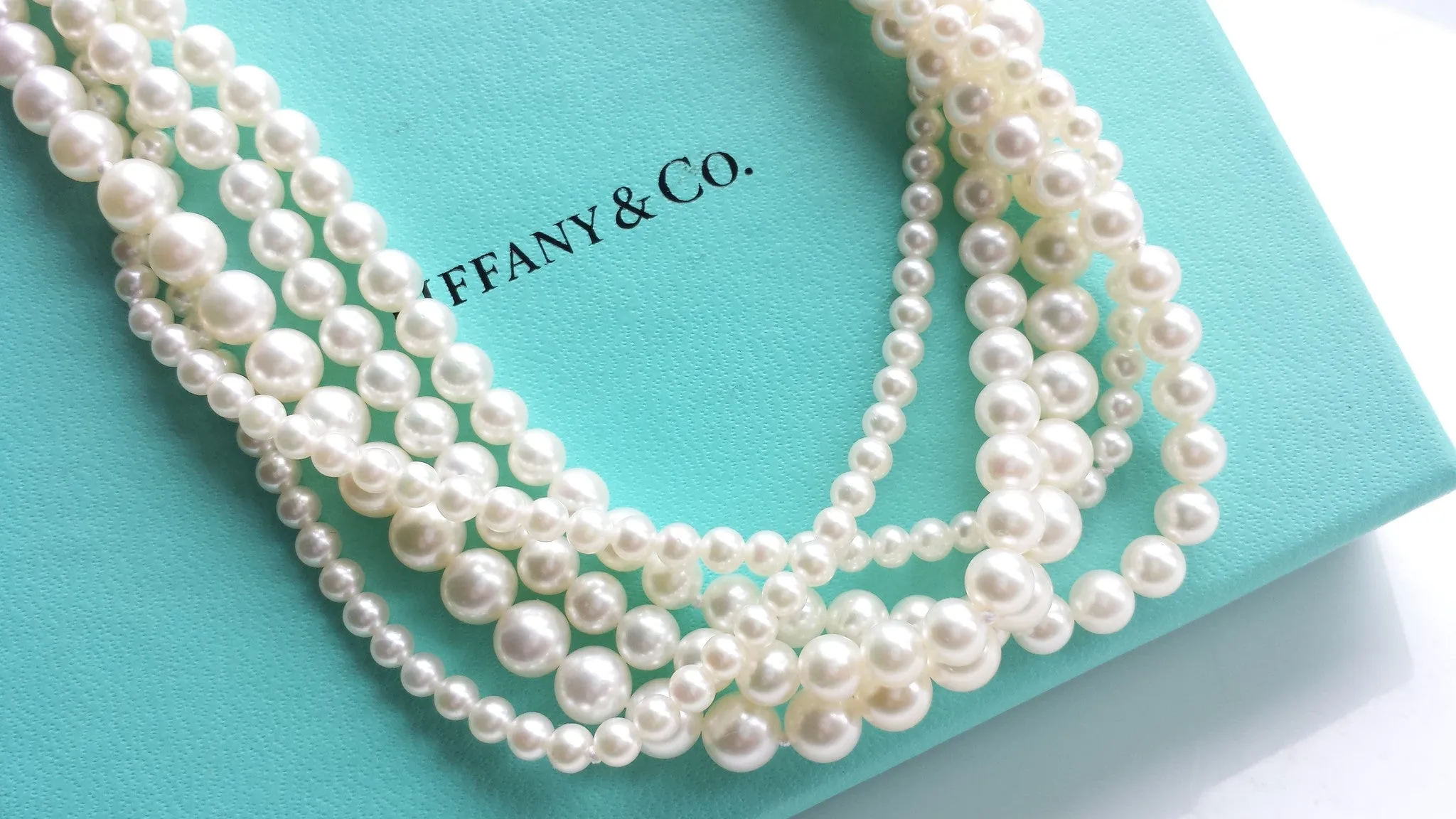 Tiffany & Co. Vintage Akoya Pearl Torsade Necklace, with Box & Bag