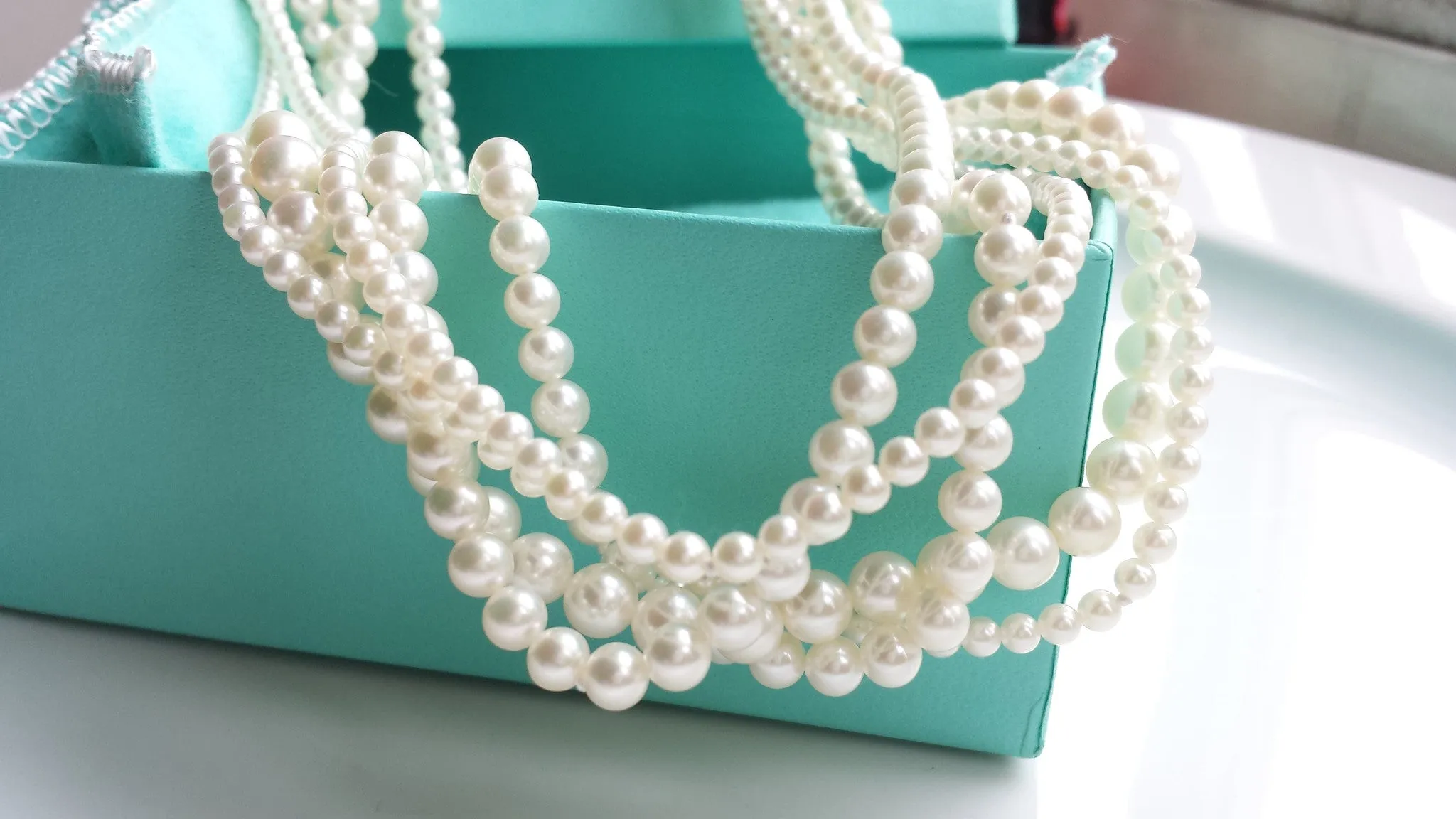 Tiffany & Co. Vintage Akoya Pearl Torsade Necklace, with Box & Bag