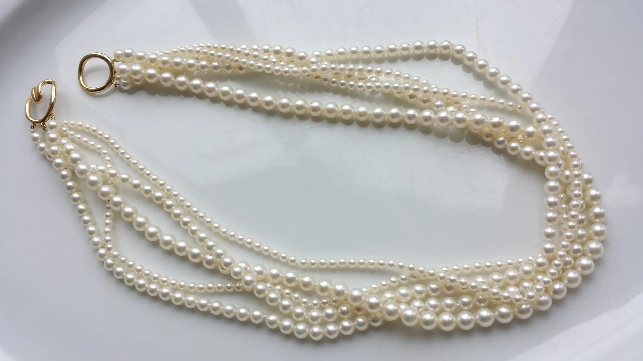 Tiffany & Co. Vintage Akoya Pearl Torsade Necklace, with Box & Bag