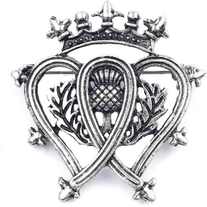 Traditional Scottish Style Luckenbooth Brooch Pin - Silver/Metal (0.3 oz)