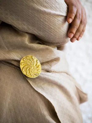 Tribal Circle Brooch Gold