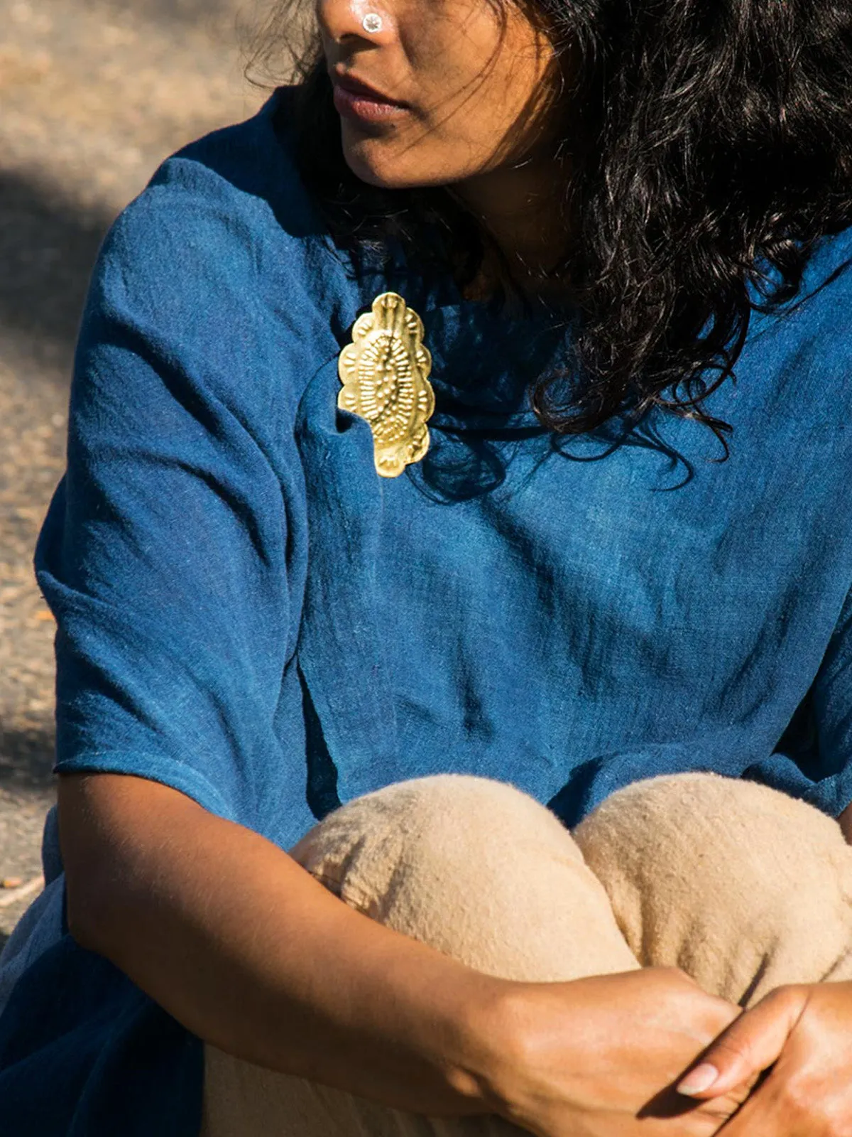 Tribal Cloud Brooch Gold