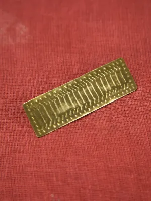 Tribal Long Rectangle Brooch Gold