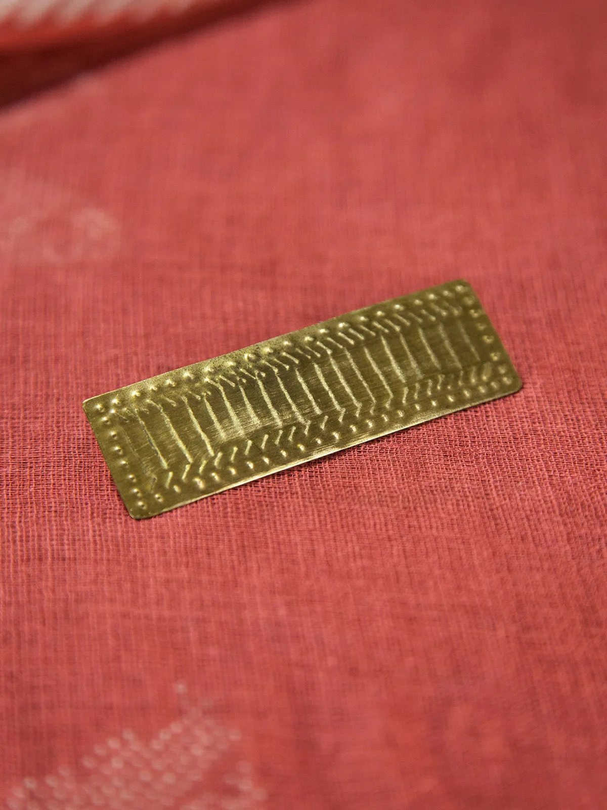 Tribal Long Rectangle Brooch Gold