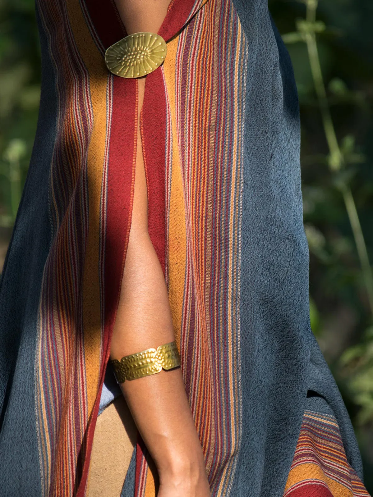 Tribal Oblong Brooch Gold