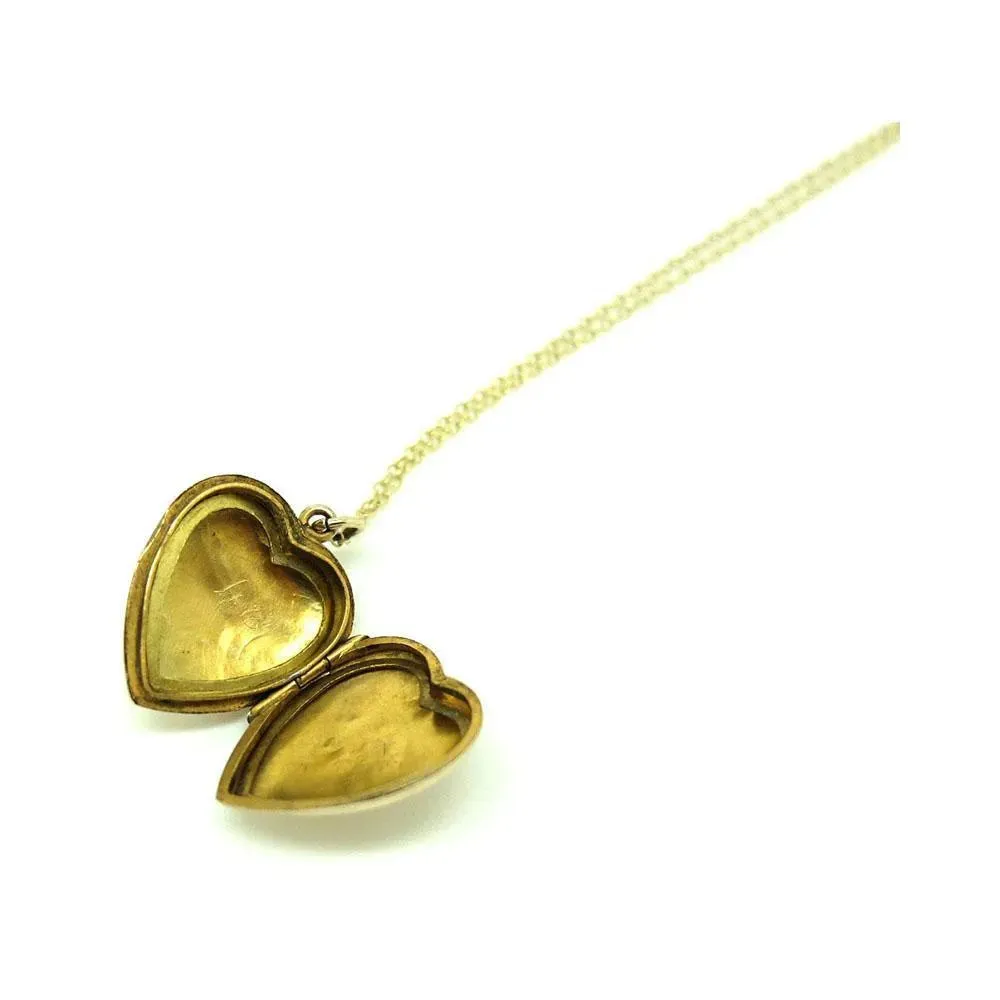 Vintage 1930s 9ct Heart Shaped Locket Necklace