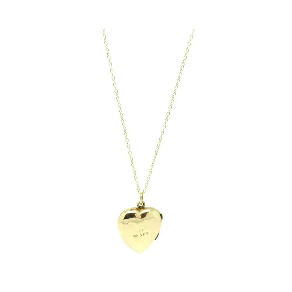 Vintage 1930s 9ct Heart Shaped Locket Necklace