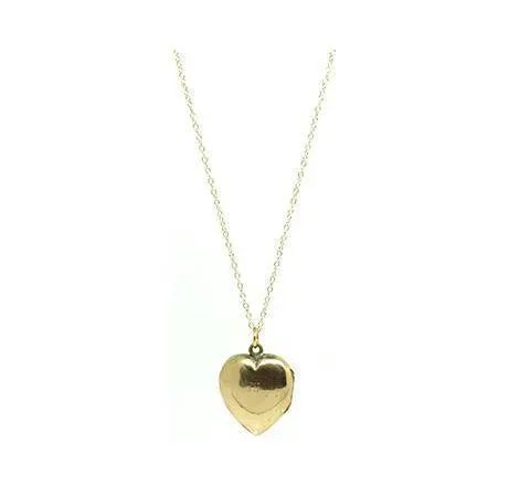 Vintage 1930s 9ct Rose Gold Heart Locket Necklace