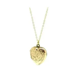 Vintage 1930s 9ct Rose Gold Heart Locket Necklace