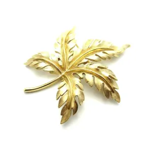 Vintage 1960s Designer Trifari Leaf Brooch