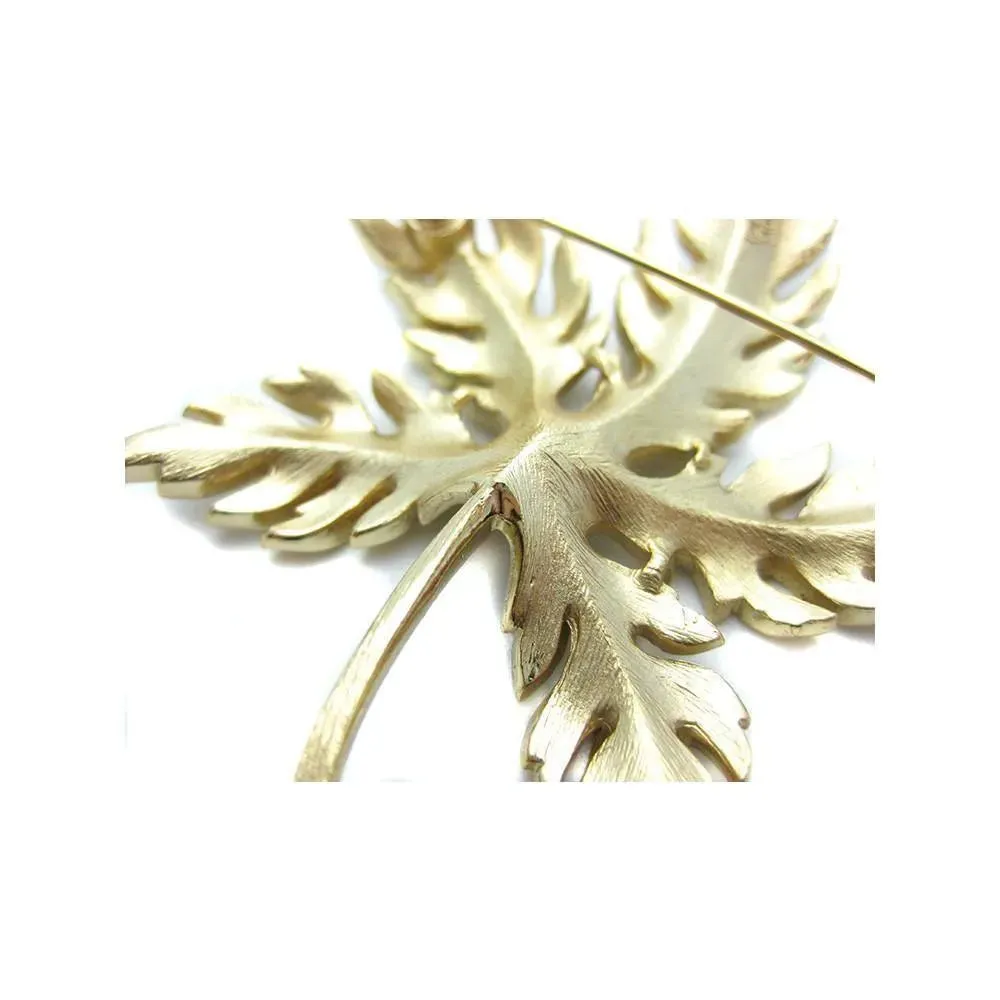 Vintage 1960s Designer Trifari Leaf Brooch