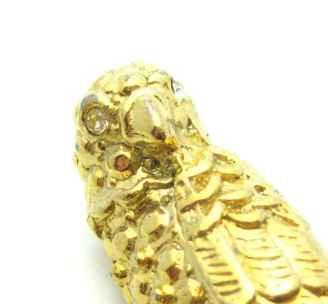 Vintage 1960s Gold Tone Parrot