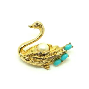 Vintage 1960's Swan Brooch