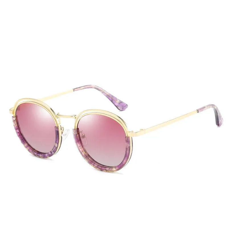 Vintage Round Polarized Sunglasses for Women