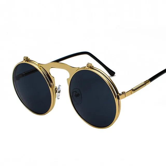 Vintage Steampunk Flip Up Men Sunglasses