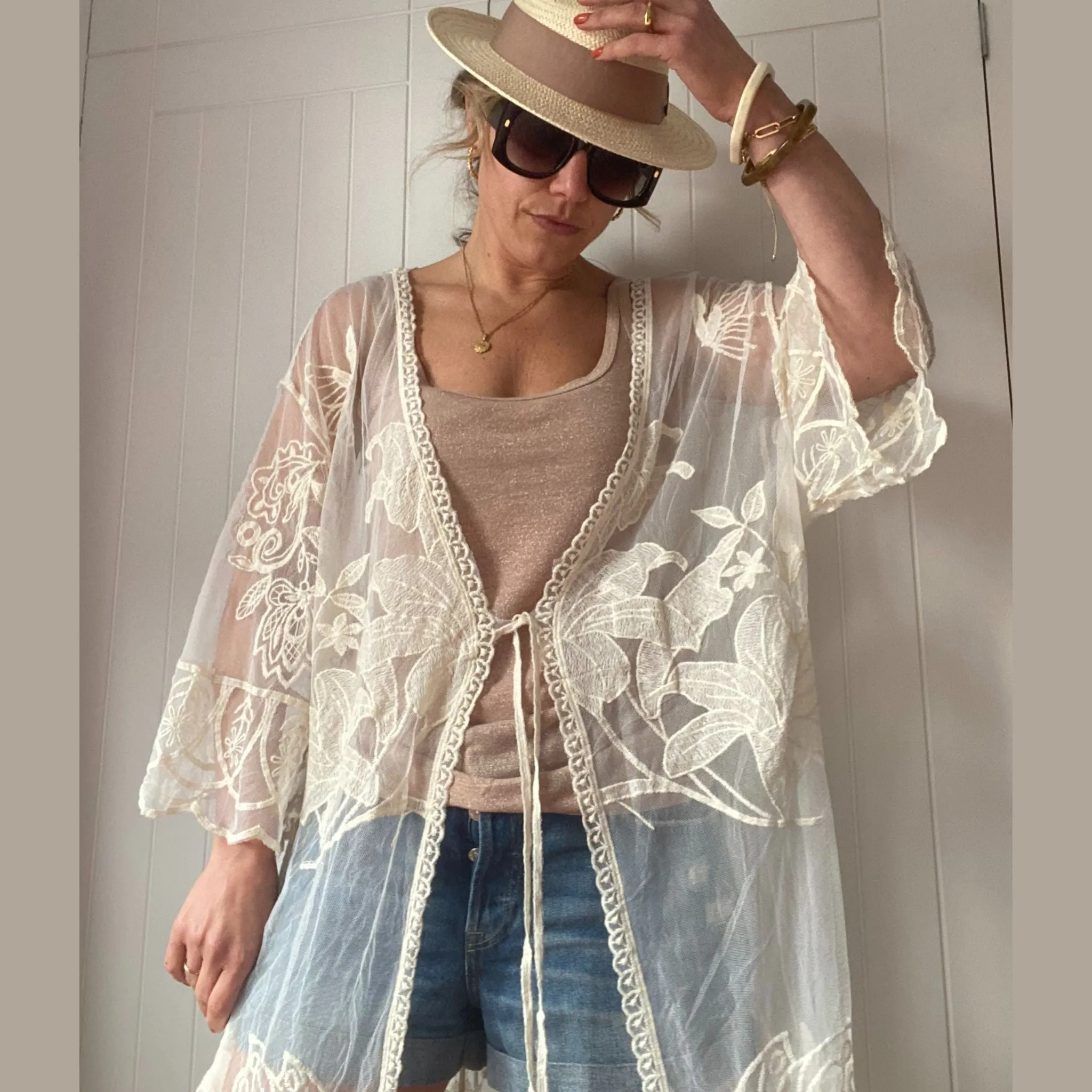 Vintage Style Lace Kimono