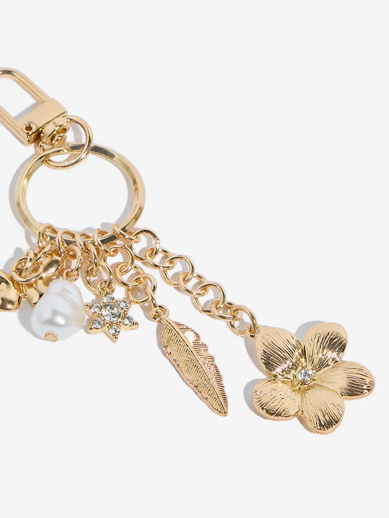Westside Gold Flower Metal Bag Charm