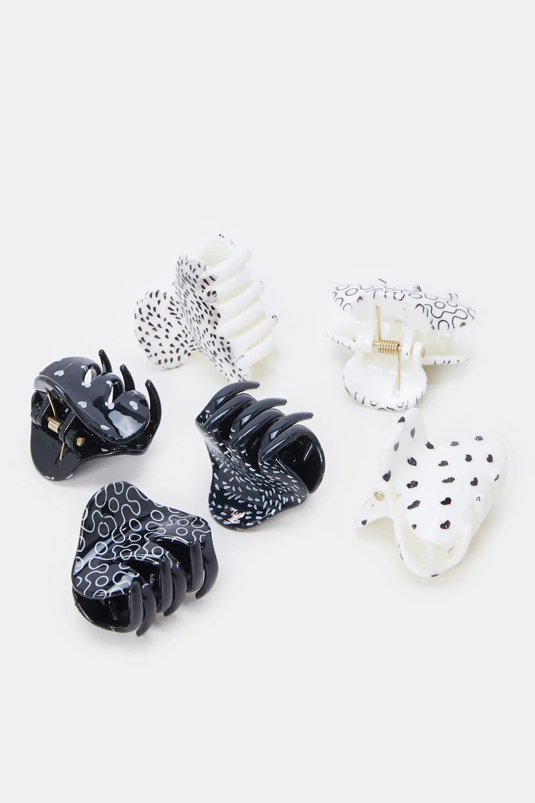 Women Assorted Embellished Hair Claw Set (6Piece)