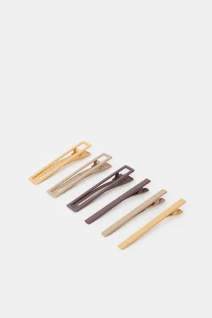 Women Assorted Plain Hair Clip Set (6 Piece)