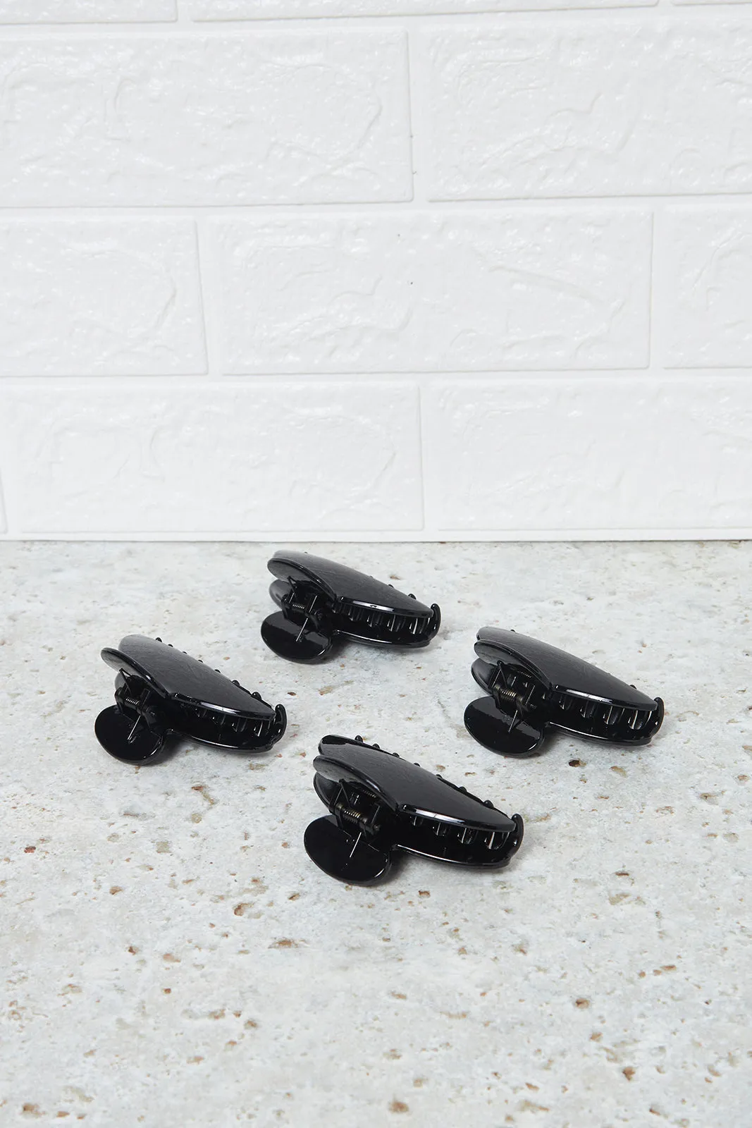 Women Black Hair Claw Set (4 Piece)