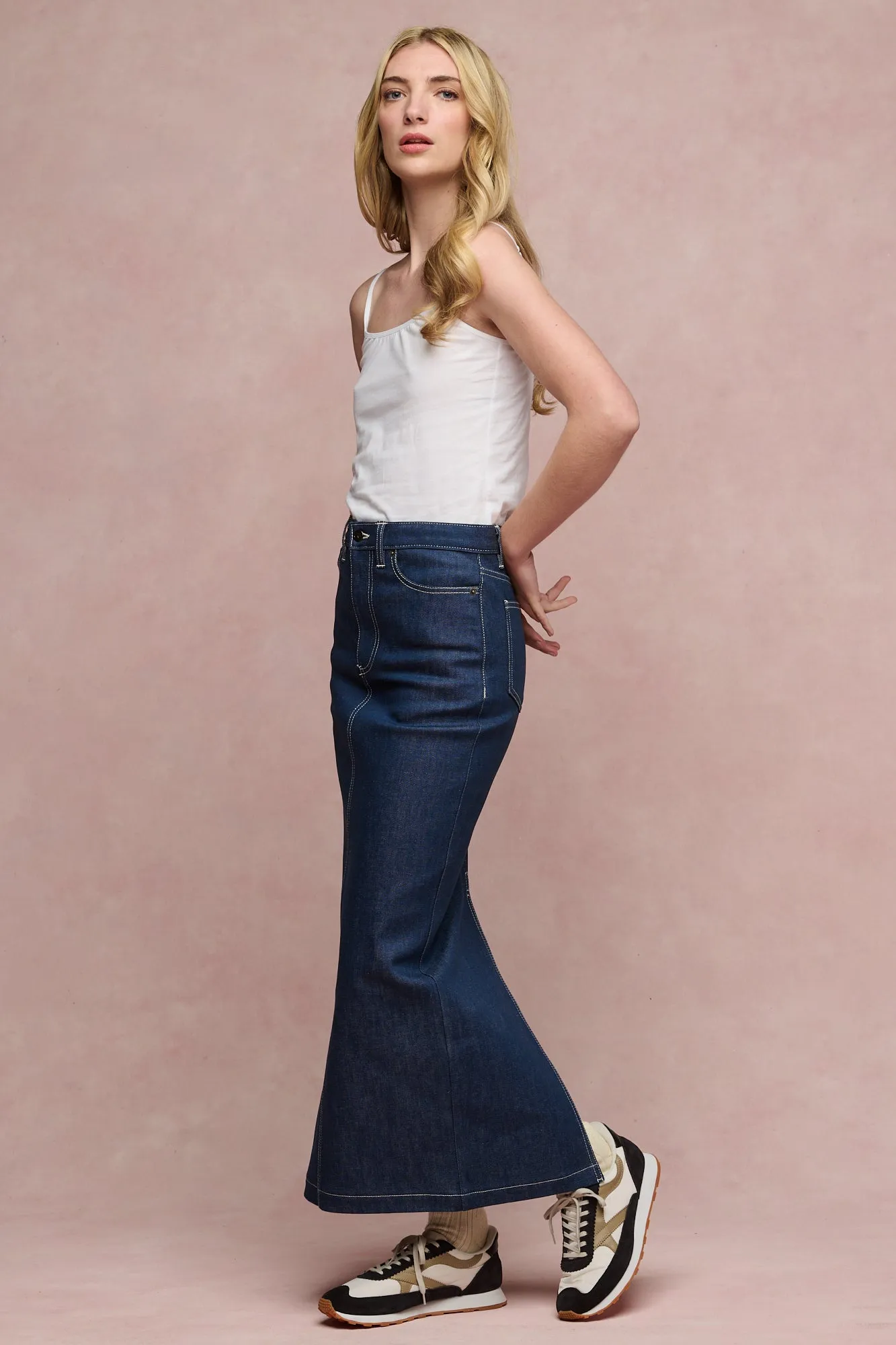 Women's Frankie Denim Maxi Skirt - Blue