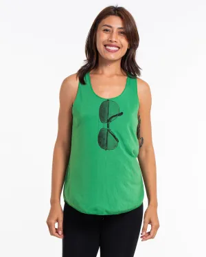 Womens Sunglasses Tank Top in Green